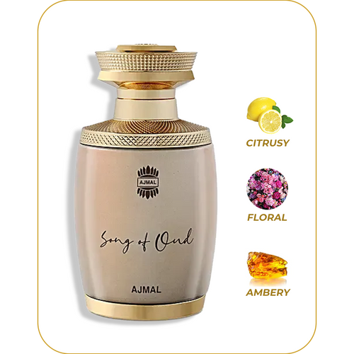 AJMAL Song of Oud - Perfume para Mujer | Eau de Parfum 75 ml (2.5 oz) | Fragancia Amaderada, Oriental y Enigmática