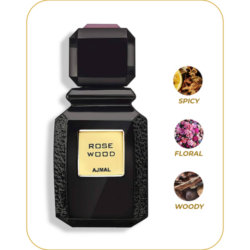 AJMAL Rose Wood - Perfume Unisex | Eau de Parfum 100 ml / 3.4 oz | Inspirado en Portrait of a Lady de Frédéric Malle | Fragancia Amaderada, Floral y Sofisticada