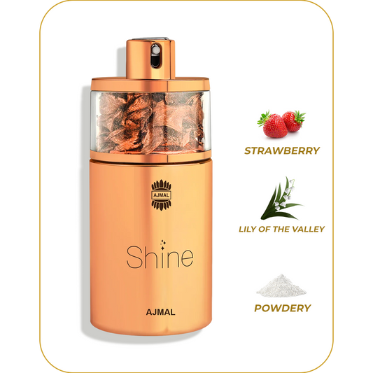AJMAL Shine - Perfume para Mujer | Eau de Parfum 75 ml / 2.5 oz | Inspirado en Daisy de Marc Jacobs | Fragancia Floral, Frutal y Brillante