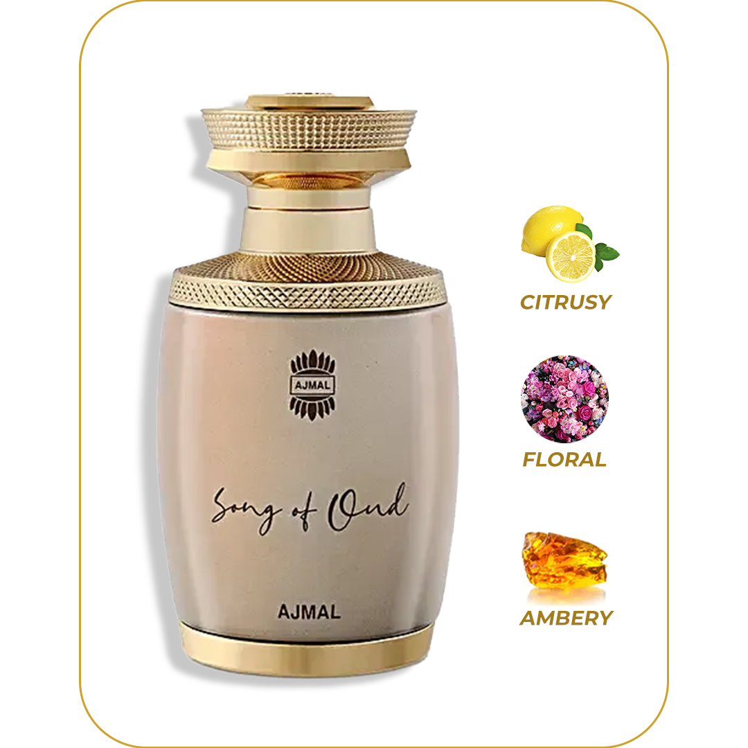 AJMAL Song of Oud - Perfume para Mujer | Eau de Parfum 75 ml (2.5 oz) | Fragancia Amaderada, Oriental y Enigmática