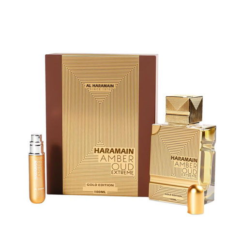 AL HARAMAIN AMBER OUD GOLD 999.9 EDITION 3.4 OZ EXTRAIT DE PARFUM+ REFILLABLE ATOMISER